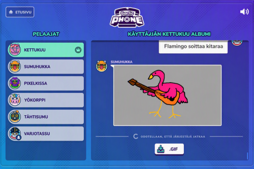 NOPPA-hankkeessa pelatun Gartic Phonen nimimerkit on muutettu tekoälyn avulla.